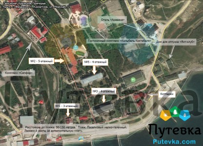 План-схема пансионата Крымское Приморье