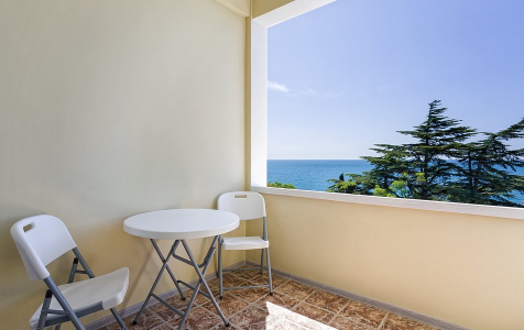 Номер 2-комнатный с кухонным уголком и балконом, вид на море, фото 5