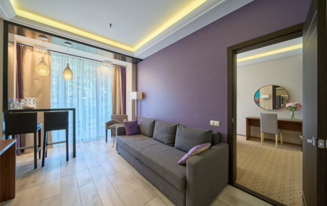 Люкс Романтический 2-местный 2-комнатный с ванной в спальне, фото 3